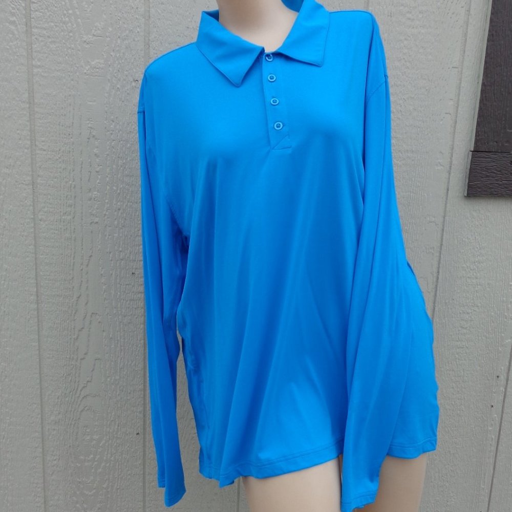 New Blue Bloquv UPF 50 Pullover Men's Long Sleeve Shirt XL Nwt